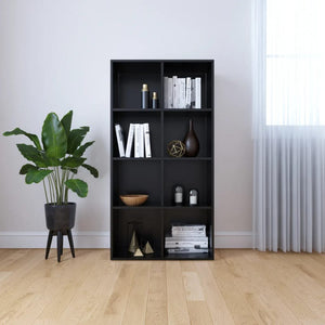 NNEVL Book Cabinet/Sideboard Black 66x30x130 cm Chipboard