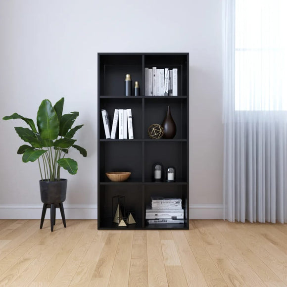 NNEVL Book Cabinet/Sideboard Black 66x30x130 cm Chipboard