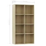 NNEVL Book Cabinet/Sideboard Sonoma Oak 66x30x130 cm Chipboard