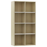 NNEVL Book Cabinet/Sideboard White and Sonoma Oak 66x30x130 cm Chipboard
