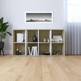 NNEVL Book Cabinet/Sideboard White and Sonoma Oak 66x30x130 cm Chipboard