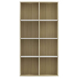 NNEVL Book Cabinet/Sideboard White and Sonoma Oak 66x30x130 cm Chipboard