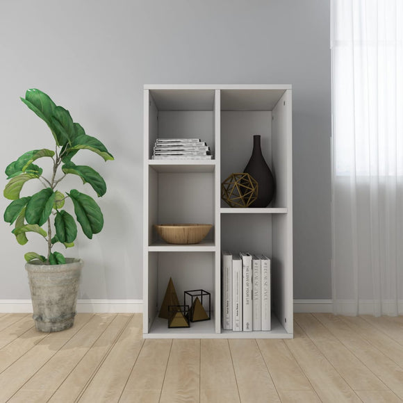 NNEVL Book Cabinet/Sideboard White 50x25x80 cm Engineered Wood