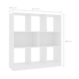 NNEVL Book Cabinet White 97.5x29.5x100 cm Chipboard