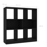 NNEVL Book Cabinet Black 97.5x29.5x100 cm Chipboard