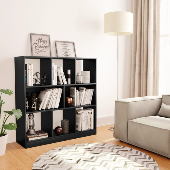 NNEVL Book Cabinet Black 97.5x29.5x100 cm Chipboard