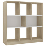 NNEVL Book Cabinet White and Sonoma Oak 97.5x29.5x100 cm Chipboard