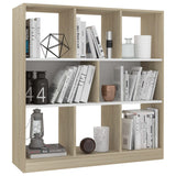 NNEVL Book Cabinet White and Sonoma Oak 97.5x29.5x100 cm Chipboard