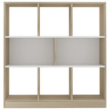 NNEVL Book Cabinet White and Sonoma Oak 97.5x29.5x100 cm Chipboard