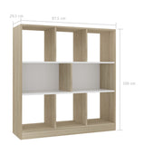 NNEVL Book Cabinet White and Sonoma Oak 97.5x29.5x100 cm Chipboard