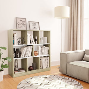 NNEVL Book Cabinet White and Sonoma Oak 97.5x29.5x100 cm Chipboard