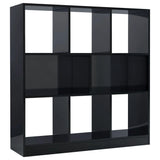 NNEVL Book Cabinet High Gloss Black 97.5x29.5x100 cm Chipboard