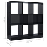 NNEVL Book Cabinet High Gloss Black 97.5x29.5x100 cm Chipboard