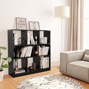 NNEVL Book Cabinet High Gloss Black 97.5x29.5x100 cm Chipboard