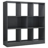 NNEVL Book Cabinet High Gloss Grey 97.5x29.5x100 cm Chipboard