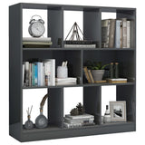 NNEVL Book Cabinet High Gloss Grey 97.5x29.5x100 cm Chipboard