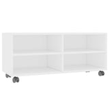 NNEVL TV Cabinet with Castors White 90x35x35 cm Chipboard