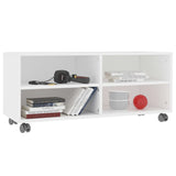 NNEVL TV Cabinet with Castors White 90x35x35 cm Chipboard