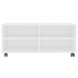 NNEVL TV Cabinet with Castors White 90x35x35 cm Chipboard