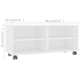 NNEVL TV Cabinet with Castors White 90x35x35 cm Chipboard