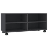 NNEVL TV Cabinet with Castors Grey 90x35x35 cm Engineered Wood