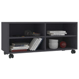 NNEVL TV Cabinet with Castors Grey 90x35x35 cm Engineered Wood