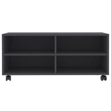 NNEVL TV Cabinet with Castors Grey 90x35x35 cm Engineered Wood