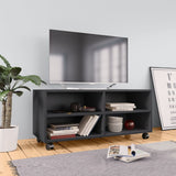 NNEVL TV Cabinet with Castors Grey 90x35x35 cm Engineered Wood