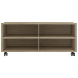 NNEVL TV Cabinet with Castors Sonoma Oak 90x35x35 cm Chipboard