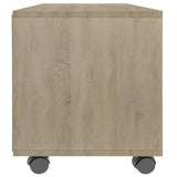 NNEVL TV Cabinet with Castors Sonoma Oak 90x35x35 cm Chipboard