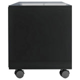 NNEVL TV Cabinet with Castors High Gloss Black 90x35x35 cm Chipboard