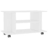 NNEVL TV Cabinet with Castors White 80x40x40 cm Chipboard