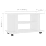 NNEVL TV Cabinet with Castors White 80x40x40 cm Chipboard