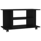 NNEVL TV Cabinet with Castors Black 80x40x40 cm Chipboard