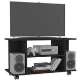 NNEVL TV Cabinet with Castors Black 80x40x40 cm Chipboard