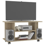 NNEVL TV Cabinet with Castors Sonoma Oak 80x40x40 cm Chipboard