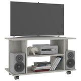 NNEVL TV Cabinet with Castors Concrete Grey 80x40x40 cm Chipboard