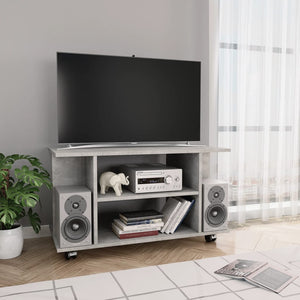NNEVL TV Cabinet with Castors Concrete Grey 80x40x40 cm Chipboard