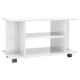 NNEVL TV Cabinet with Castors High Gloss White 80x40x40 cm Chipboard