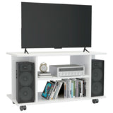 NNEVL TV Cabinet with Castors High Gloss White 80x40x40 cm Chipboard