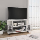 NNEVL TV Cabinet with Castors High Gloss White 80x40x40 cm Chipboard