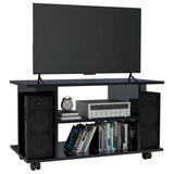 NNEVL TV Cabinet with Castors High Gloss Black 80x40x40 cm Chipboard