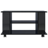 NNEVL TV Cabinet with Castors High Gloss Black 80x40x40 cm Chipboard