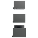 NNEVL Wall Display Shelf 3 pcs High Gloss Grey Chipboard