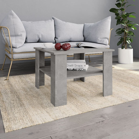 NNEVL Coffee Table Concrete Grey 60x60x42 cm Chipboard