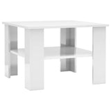 NNEVL Coffee Table High Gloss White 60x60x42 cm Chipboard