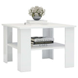 NNEVL Coffee Table High Gloss White 60x60x42 cm Chipboard