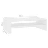 NNEVL Monitor Stand White 42x24x13 cm Chipboard