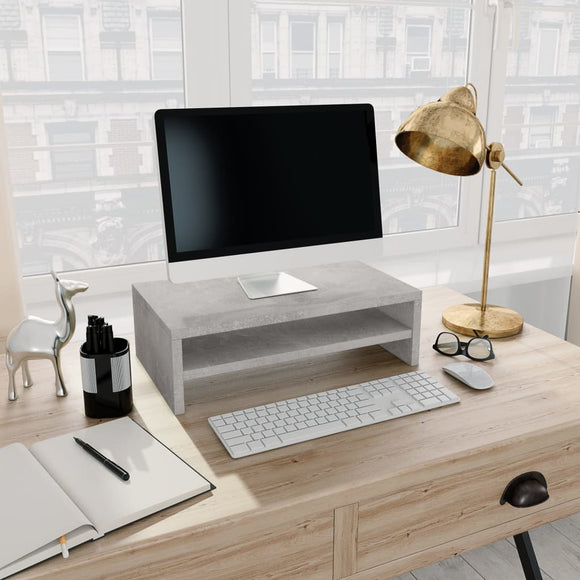 NNEVL Monitor Stand Concrete Grey 42x24x13 cm Chipboard