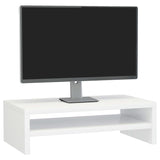 NNEVL Monitor Stand High Gloss White 42x24x13 cm Chipboard